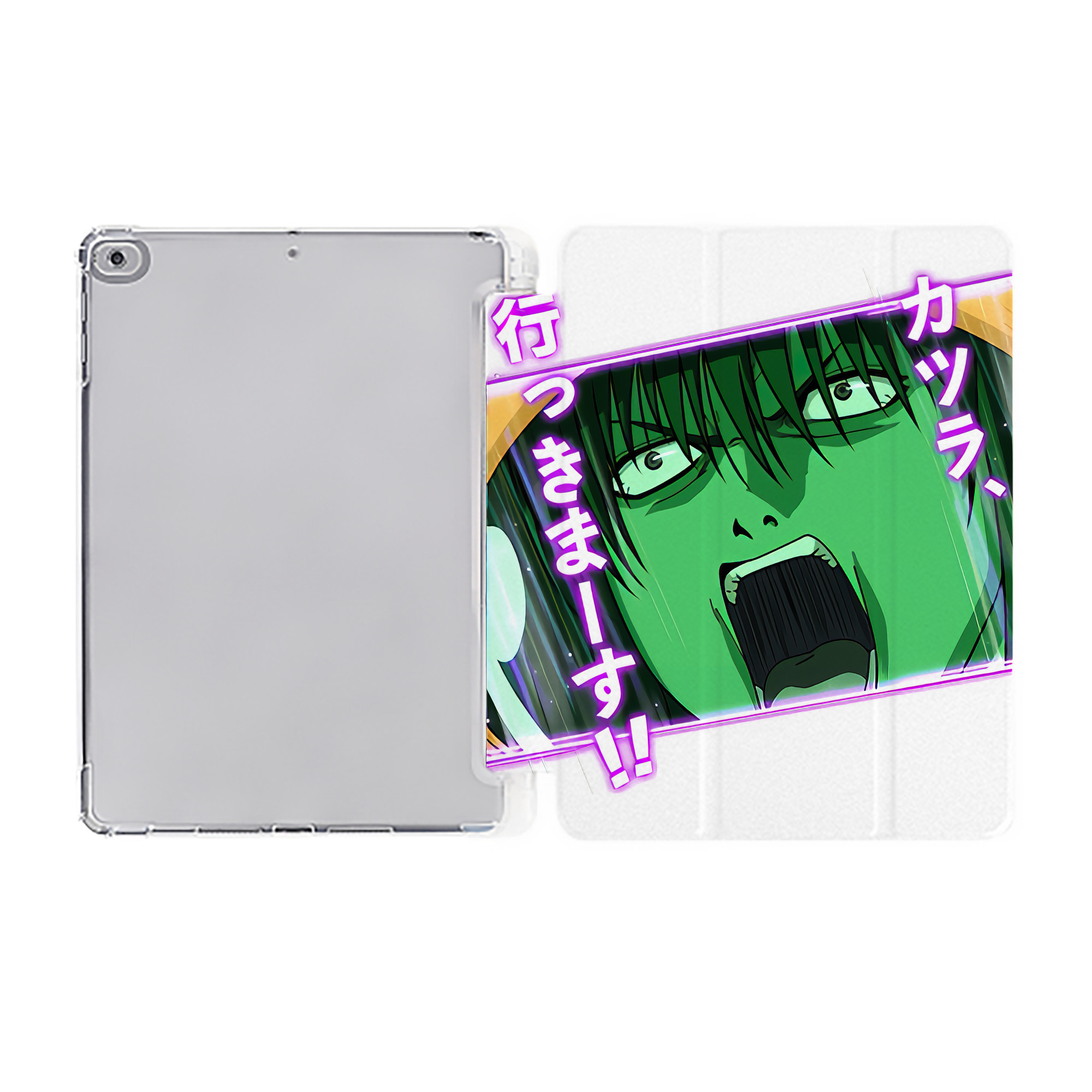 ぎんたま 坂田銀時（さかたぎんとき） 神楽 志村新八（しむら しんぱち） GINTAMA Sakata Gintoki Kagura Shimura Shinpachi IPad ケース ペン収納付き 三つ折りスタンド PUレザー×シリコン 対応機種9.5/10.5/10.9インチ